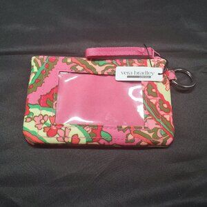 BN Vera Bradley Women's Outlet Lighten Up Zip ID Case- Capri Pink